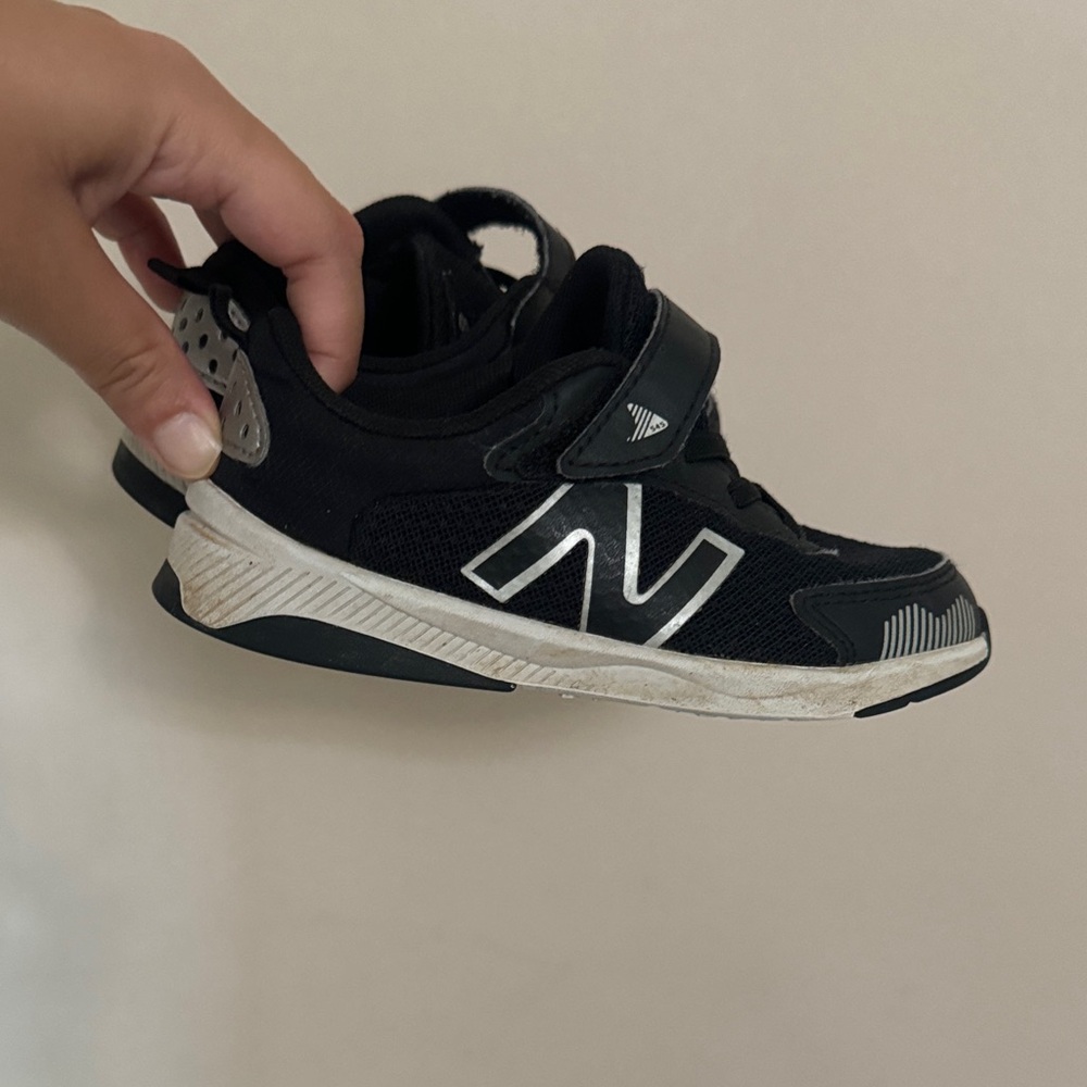New Balance Kids Black and White Sneakers